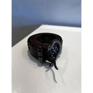 Metal Embellished Leather Belt  38